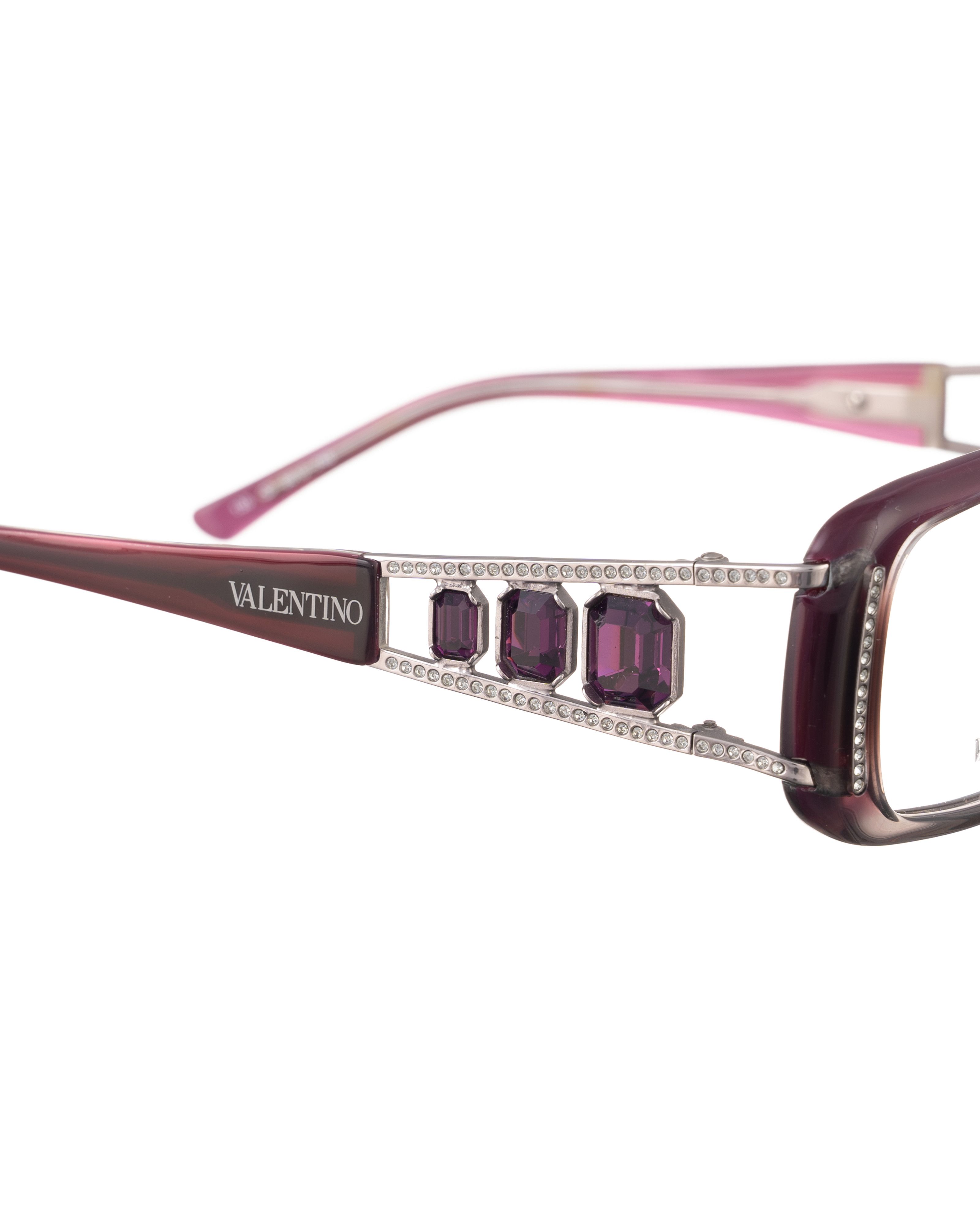 Valentino Valentino '90s Violet Glasses with Big Rhinestones Size ONE SIZE - 2 Thumbnail