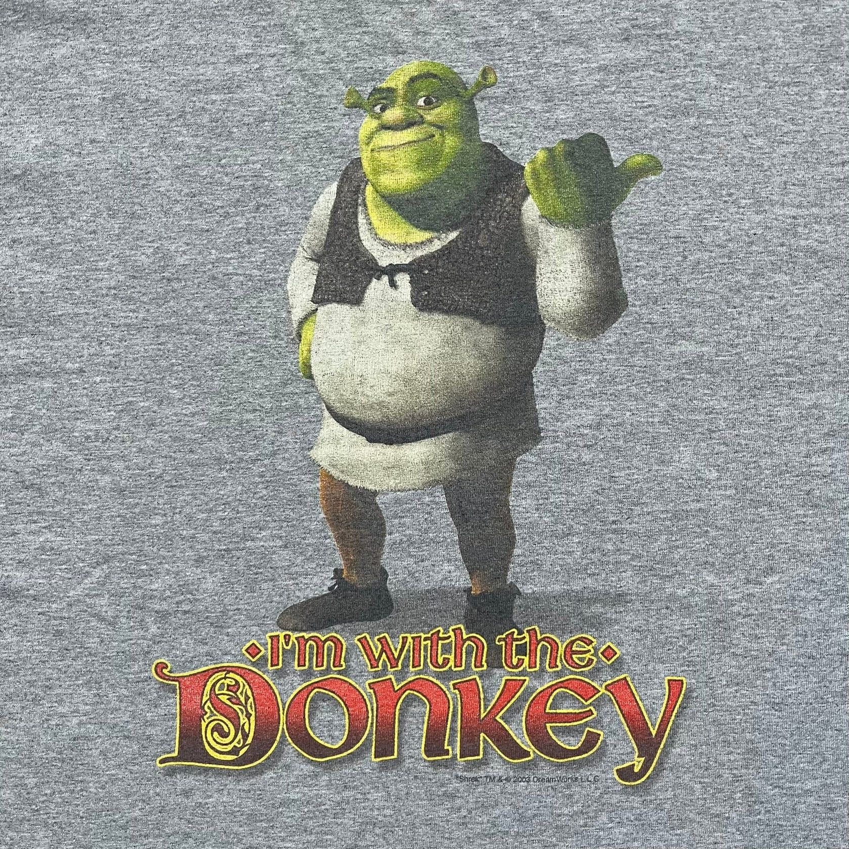 Universal Studios Shrek 2003 "I'm with the Donkey" Gray Tee Size US L / EU 52-54 / 3 - 2 Thumbnail