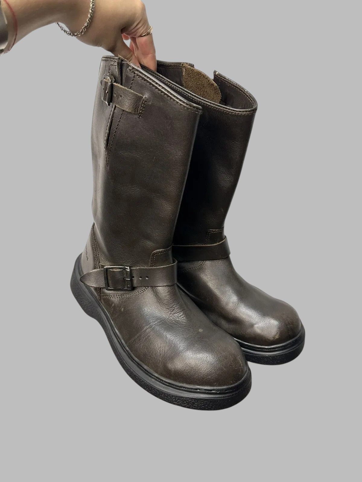 Other Western AS98 Vintage High Leather Boots Balenciaga Inspired Size US 11 / EU 44 - 2 Thumbnail