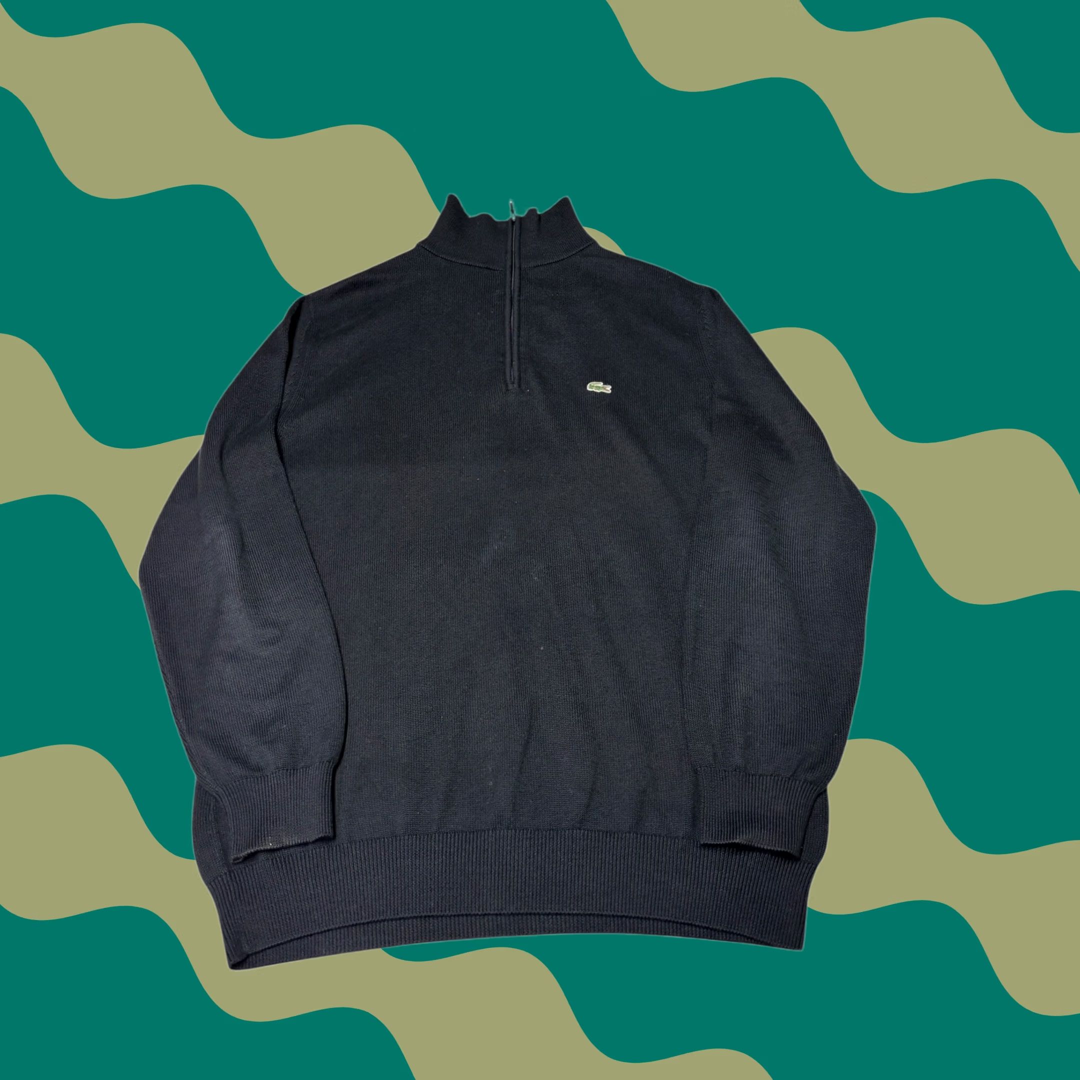 Lacoste Lacoste Men Black 1/4 Zip Mock Neck Sweater Cotton Size 4 Pullover Knit Logo Zipper Casual Fall Winter Mens Size US S / EU 44-46 / 1 - 1 Thumbnail