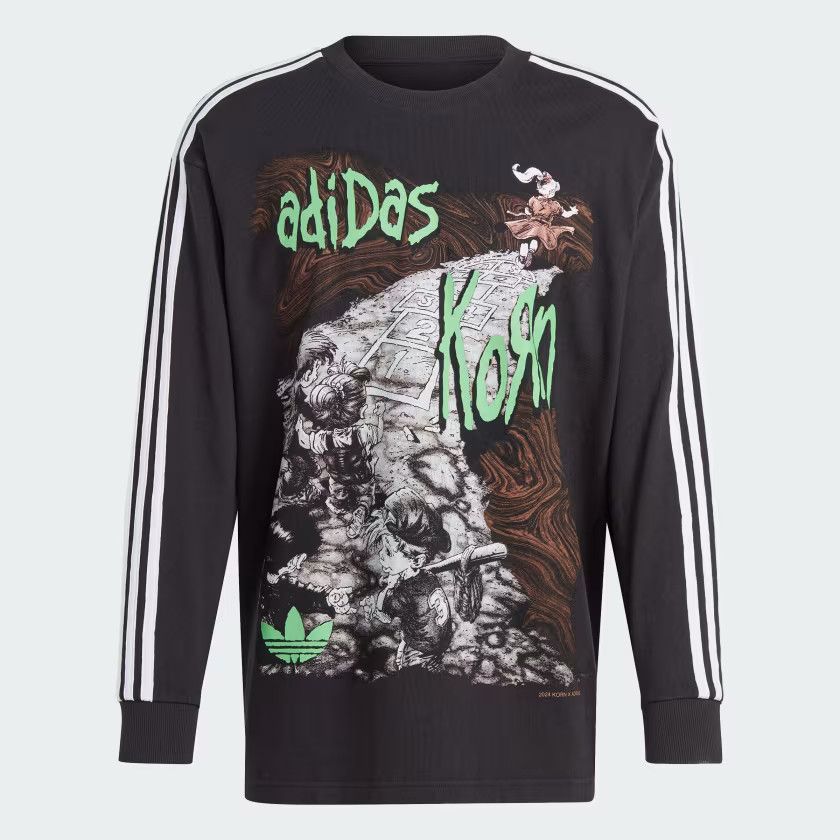 image of Adidas X Korn Long Sleeve Shirt Black Size Small, Men's