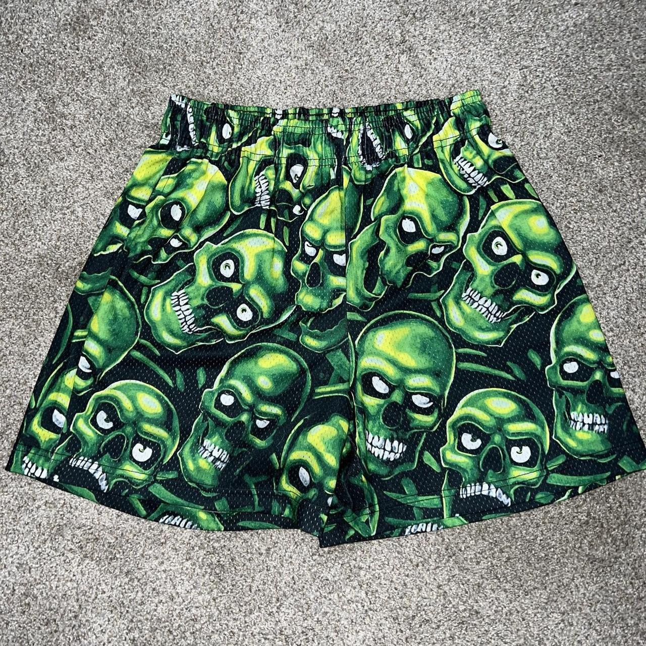 Other liquid blue skull style print neon slime green shorts mesh Size US 32 / EU 48 - 2 Thumbnail