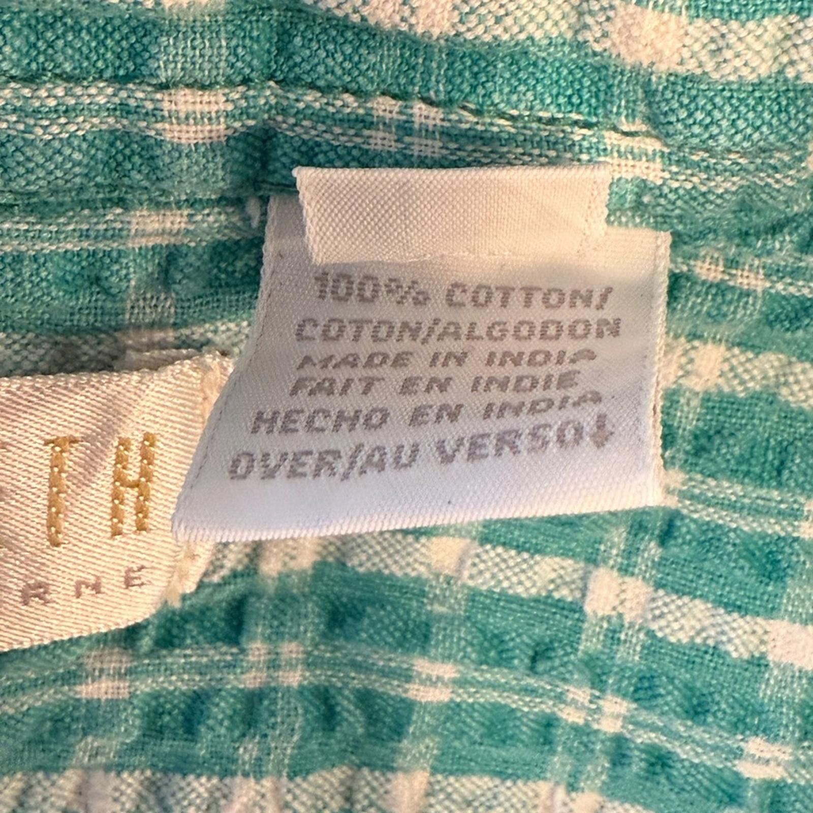 Other Elisabeth plaid button up teal white short sleeve cotton 20 Size 3XL / US 20-22 - 10 Thumbnail