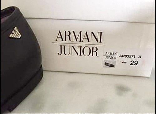 Armani Armani Junior Toddler Girls Leather Designer Shoes - Size 29 Size US 8 / IT 38 - 8 Thumbnail