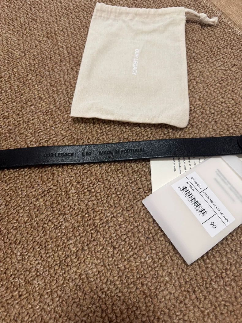 Our Legacy Our Legacy size90 Fang buckle belt, black Size ONE SIZE - 3 Thumbnail