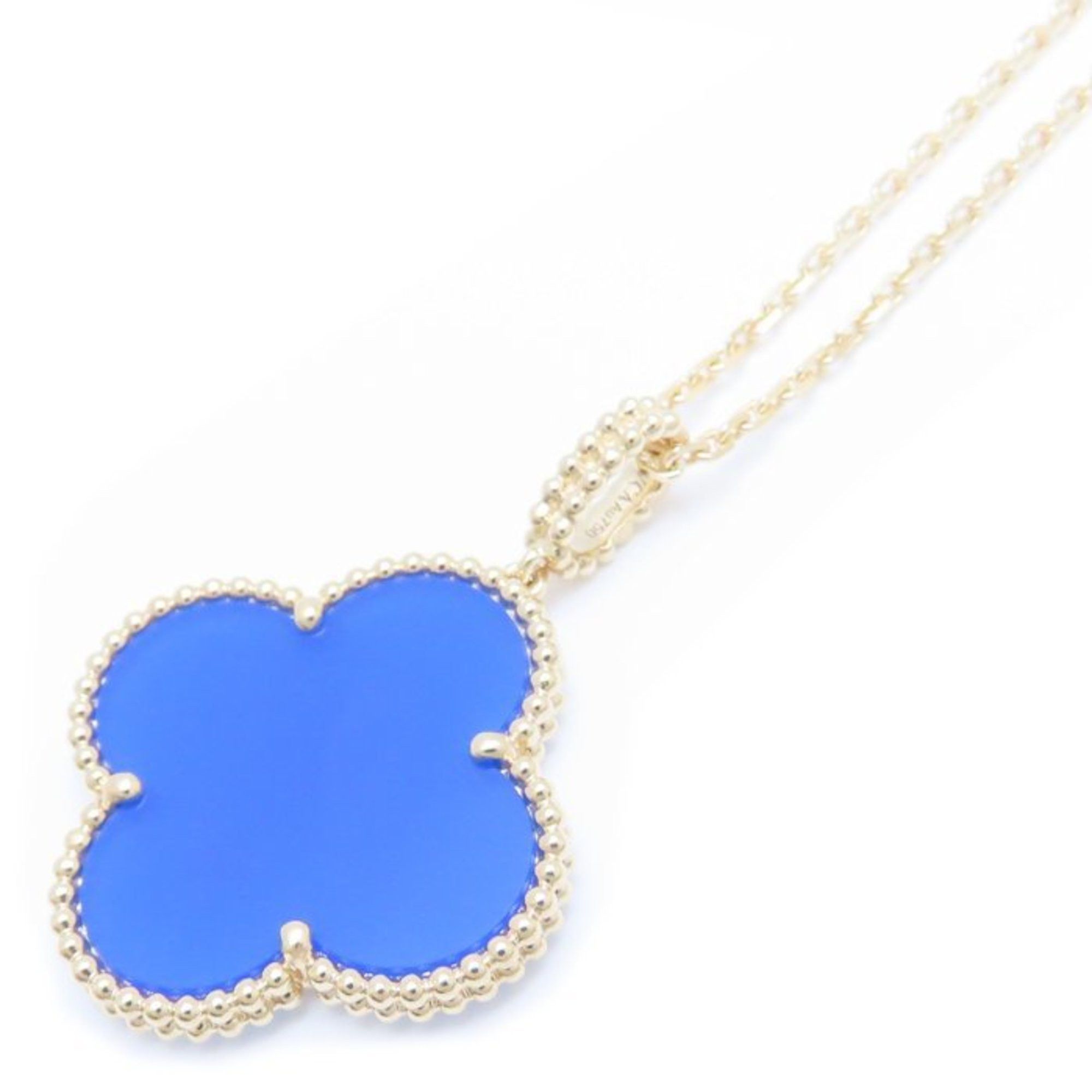 Van Cleef Arpels Magic Alhambra Necklace Blue Agate Long