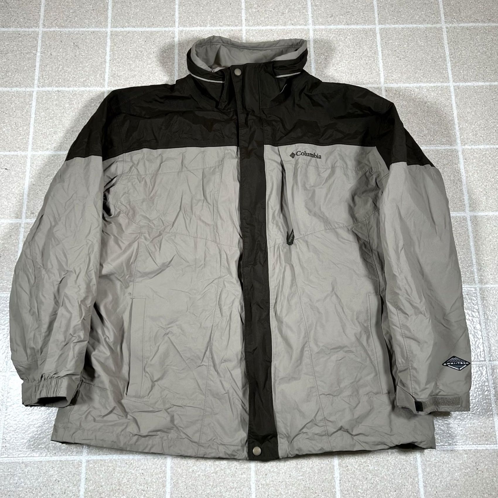 Vintage Columbia Jacket Men 2XL Beige Black Omni-Tech Nylon Shell 3-in-1 Jacket Mens Size US XXL / EU 58 / 5 - 2 Thumbnail