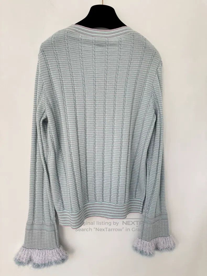 Chanel Chanel Blue woollen sleeve knitted cardigan coat Size S / US 4 / IT 40 - 2 Thumbnail