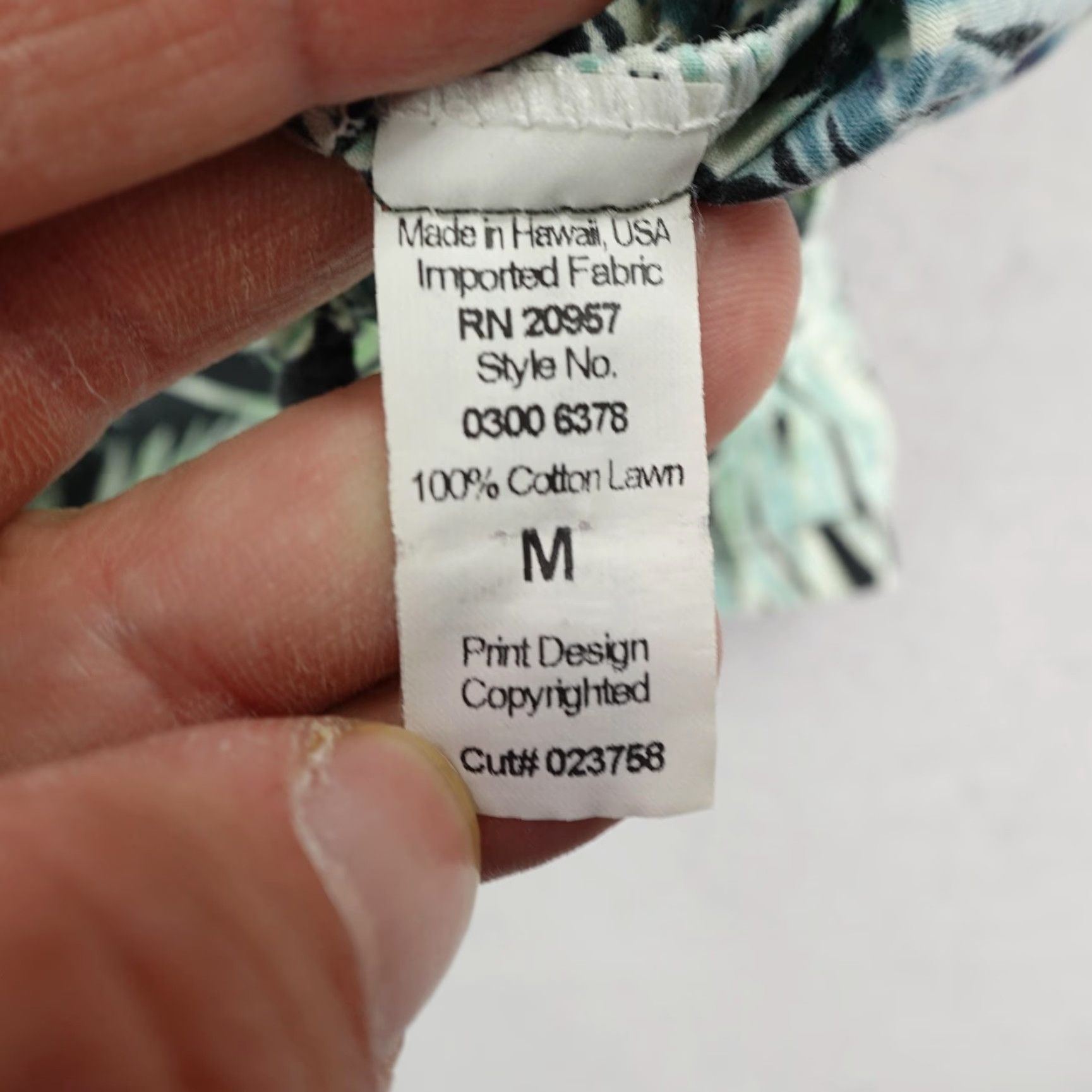 Tori Richard Tori Richard Shirt Mens Medium Hawaiian Palm Leaves Cotton Lawn Short Sleeve Aloha Beach Tropical Button-Up Mens Size US M / EU 48-50 / 2 - 5 Thumbnail