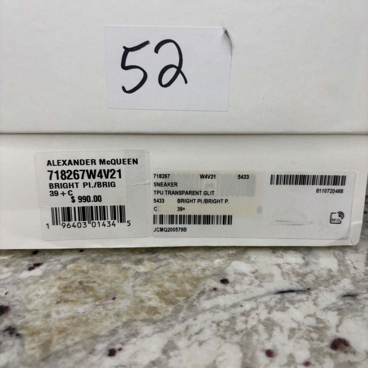 Alexander McQueen Size 6.5-Alexander McQueen Oversized Bright PinkGlitter used Size US 6.5 / EU 39-40 - 16 Thumbnail