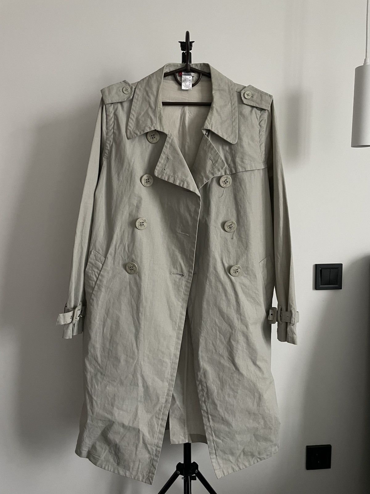 Jean Paul Gaultier Jean Paul Gaultier Linen Beige Trench Coat RARE Size L / US 10 / IT 46 - 4 Thumbnail