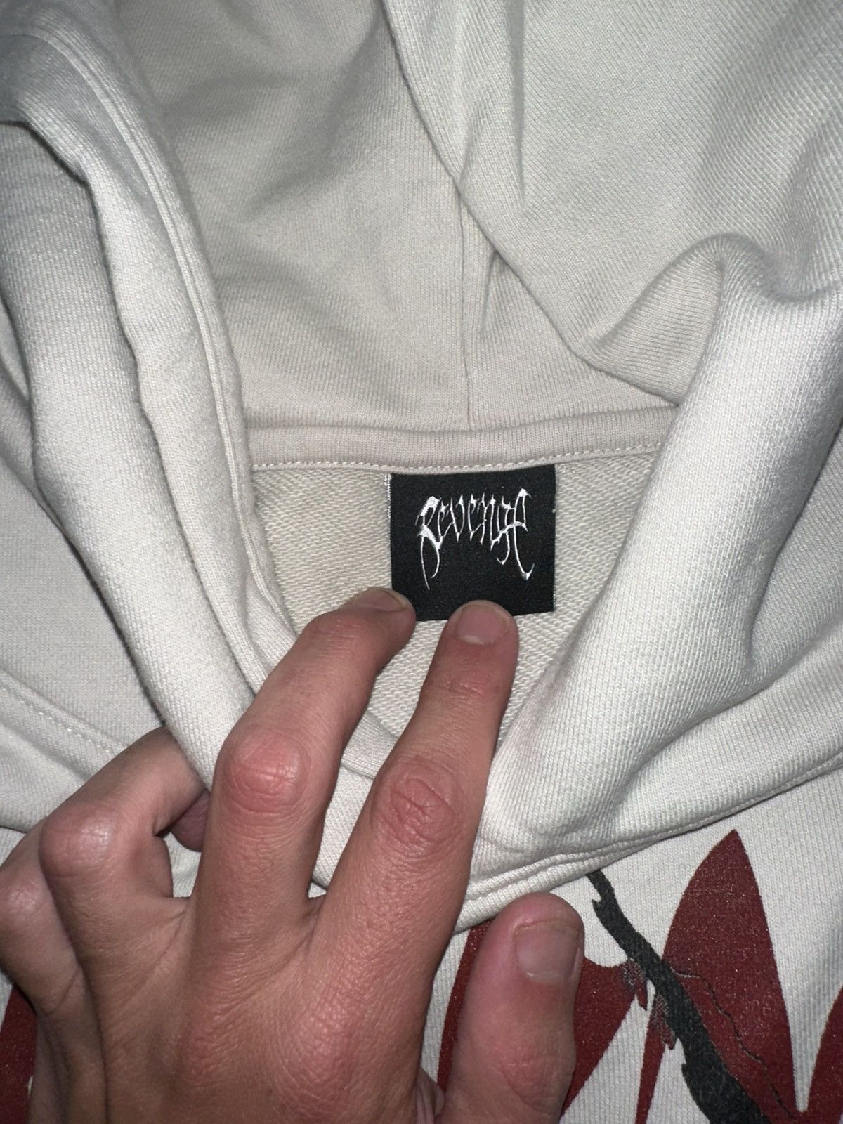 Revenge Arch Logo Claw Hoodie Cement/Red Size US M / EU 48-50 / 2 - 3 Thumbnail