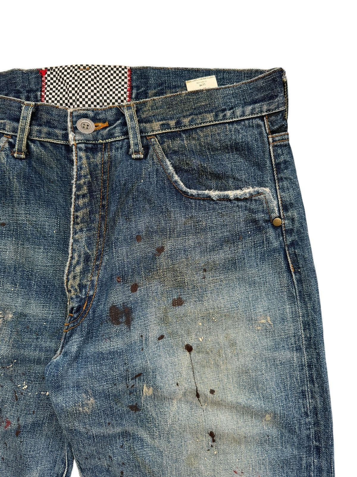 If Six Was Nine × Japanese Brand Japanese Brand Painter Splatter Ripped Selvedge Baggy Jeans Size US 33 - 2 Thumbnail