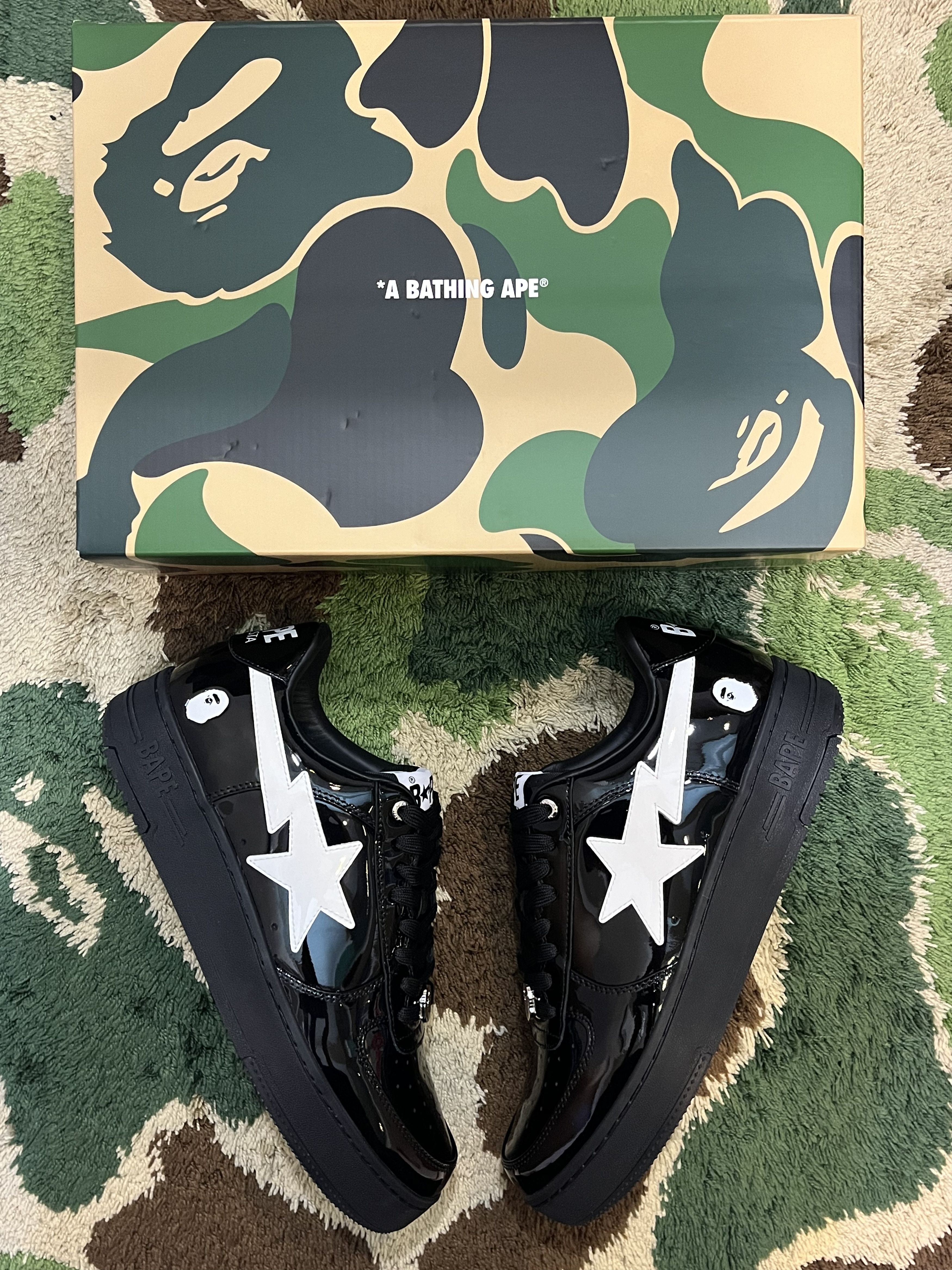 Bape BAPE PATENT LEATHER BAPE STA BLACK Size US 11 / EU 44 - 1 Thumbnail