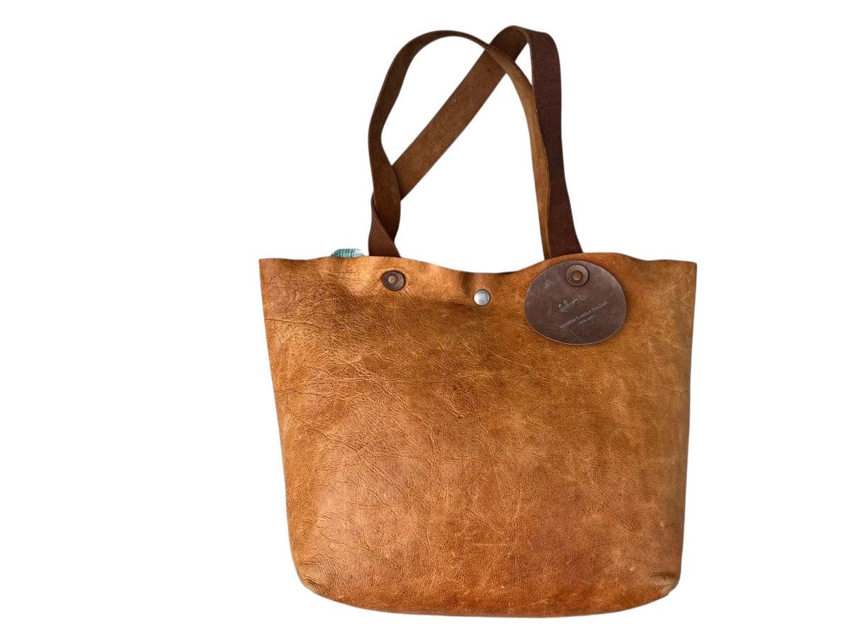 Leather Vintage Bia Baggio Japan Distressed Patina Leather Tote Bag Size ONE SIZE - 8 Thumbnail