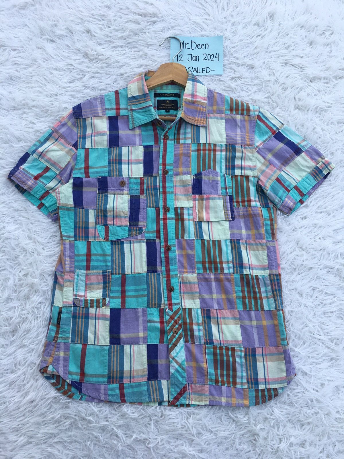 R.Newbold Rare Vintage R. Newbold Checkered Collar Shirt Size US M / EU 48-50 / 2 - 2 Thumbnail