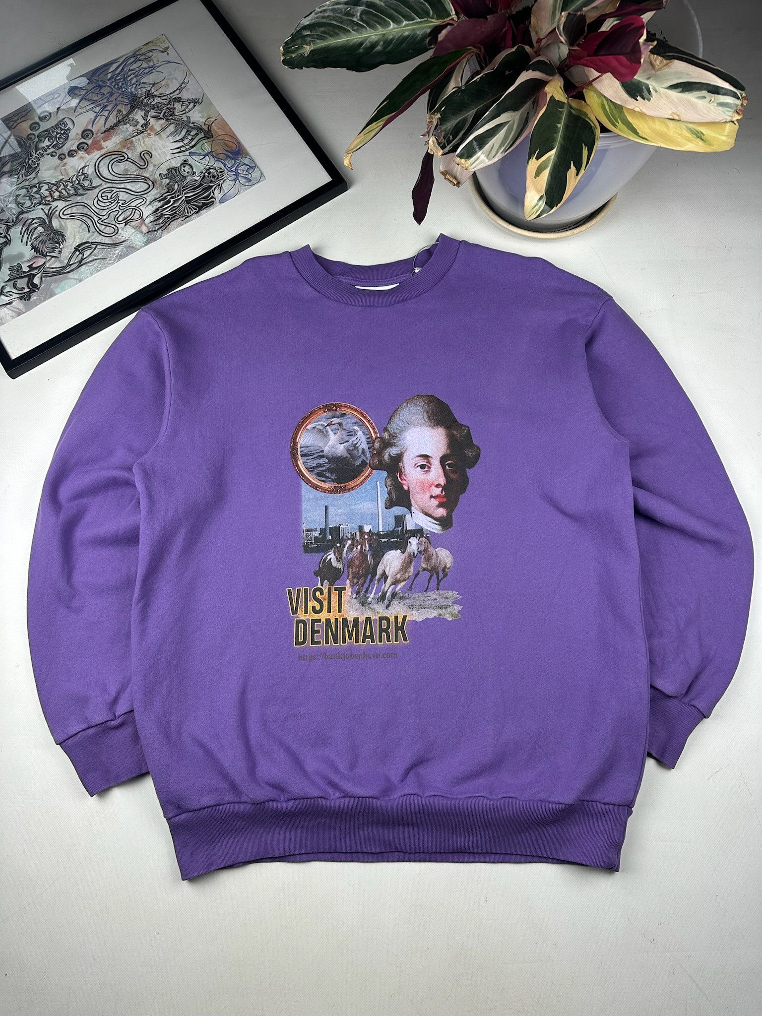 Han Kjobenhavn Han Kjobenhavn Purple Artwork Crewneck Sweatshirt Size US M / EU 48-50 / 2 - 1 Thumbnail