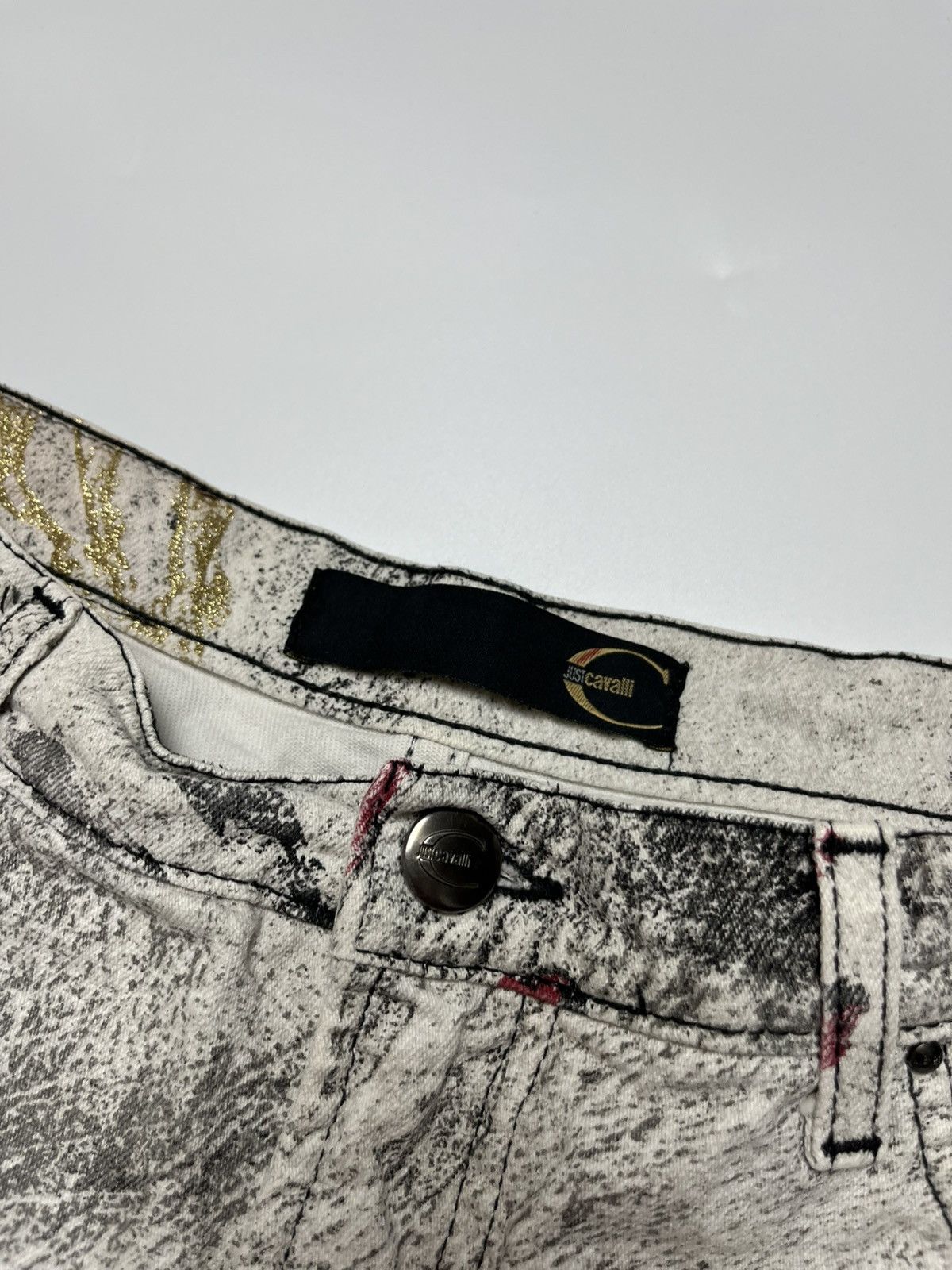 Just Cavalli Just Cavalli × Roberto Cavalli Handprint Trompe L'oeil Jeans Size 29" - 8 Thumbnail