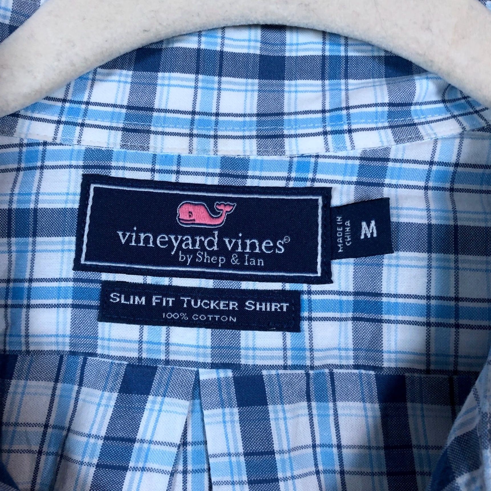 Vineyard Vines Vineyard Vines Shirt Men Plaid Blue Collared Slim Fit Tucker 100% Cotton Medium Size US M / EU 48-50 / 2 - 6 Thumbnail