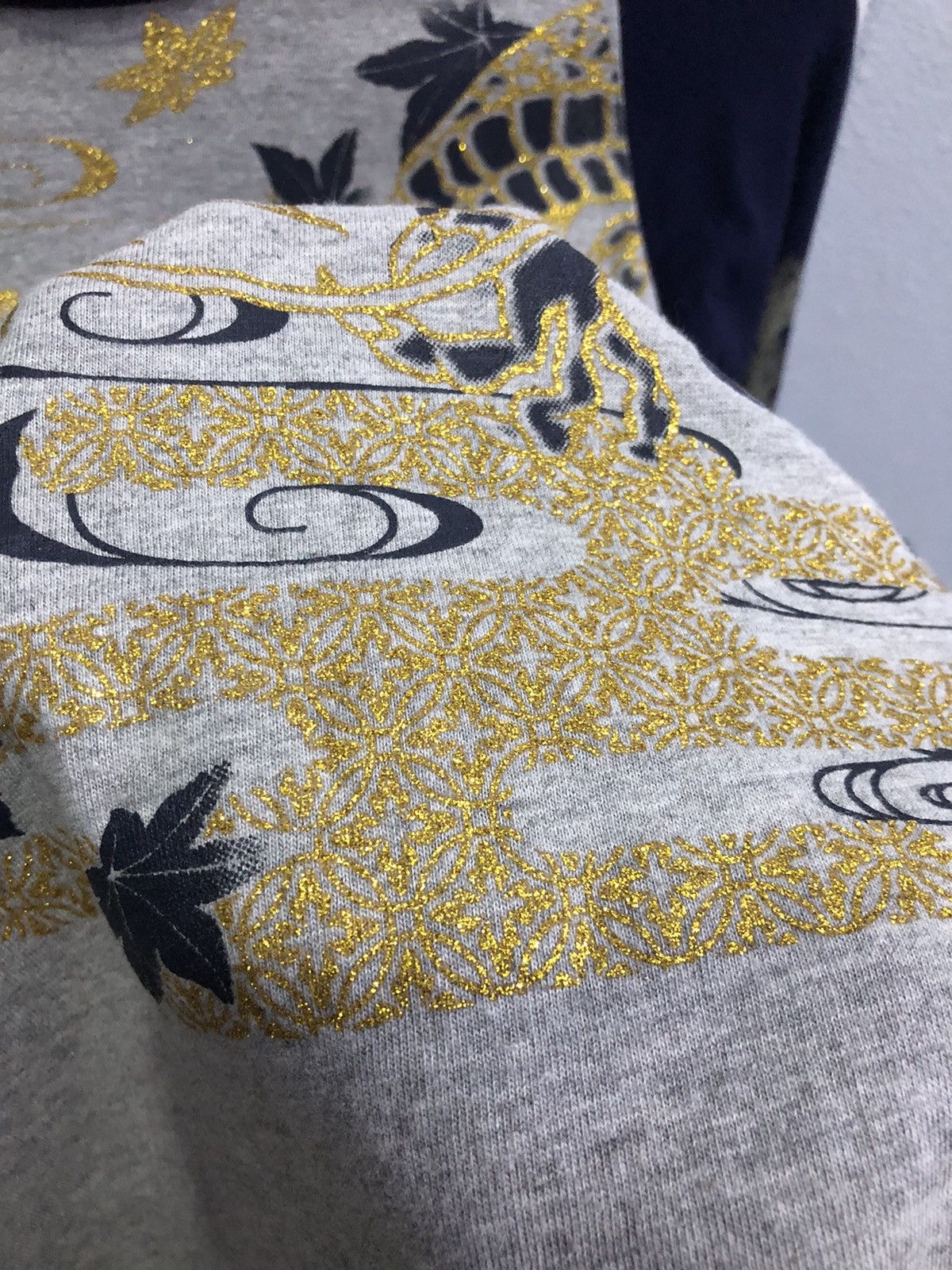 Japanese Brand OBLO Japanese Dragon Long Sleeve Gold Foil Print Size US S / EU 44-46 / 1 - 8 Thumbnail