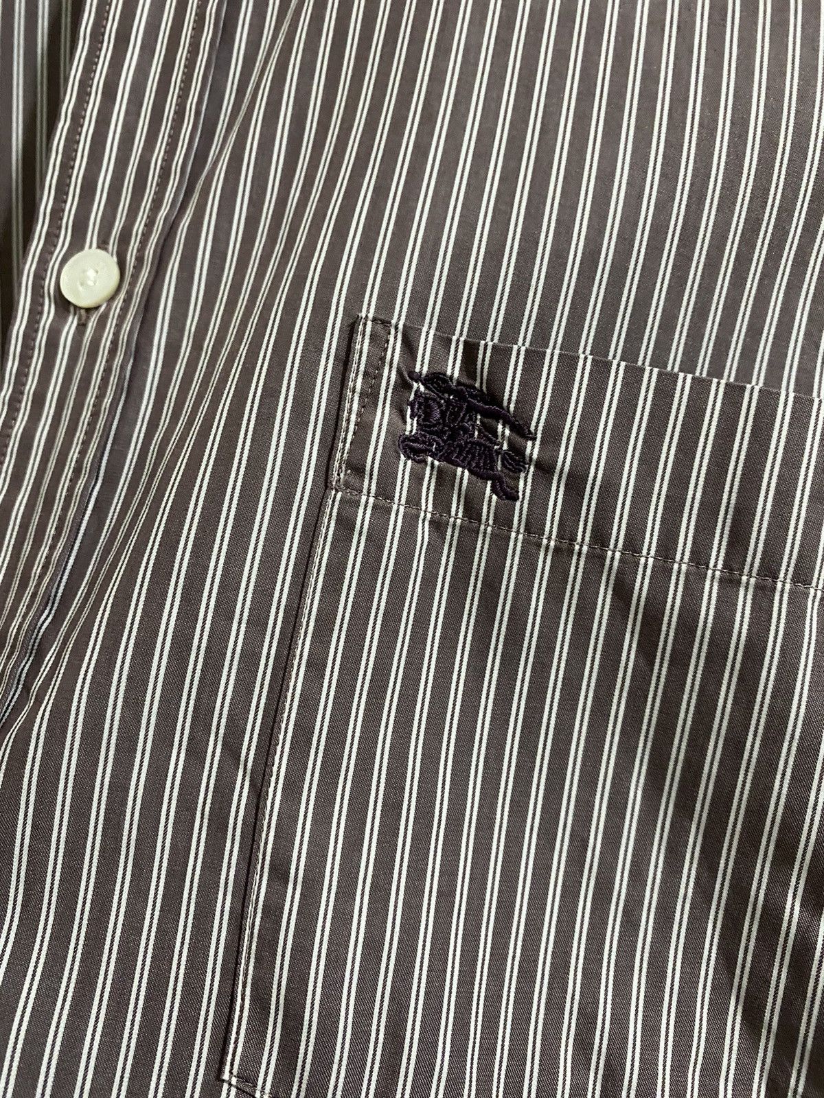 Burberry × Japanese Brand Burberry london white and soft lilac stripe button up Size US L / EU 52-54 / 3 - 6 Thumbnail