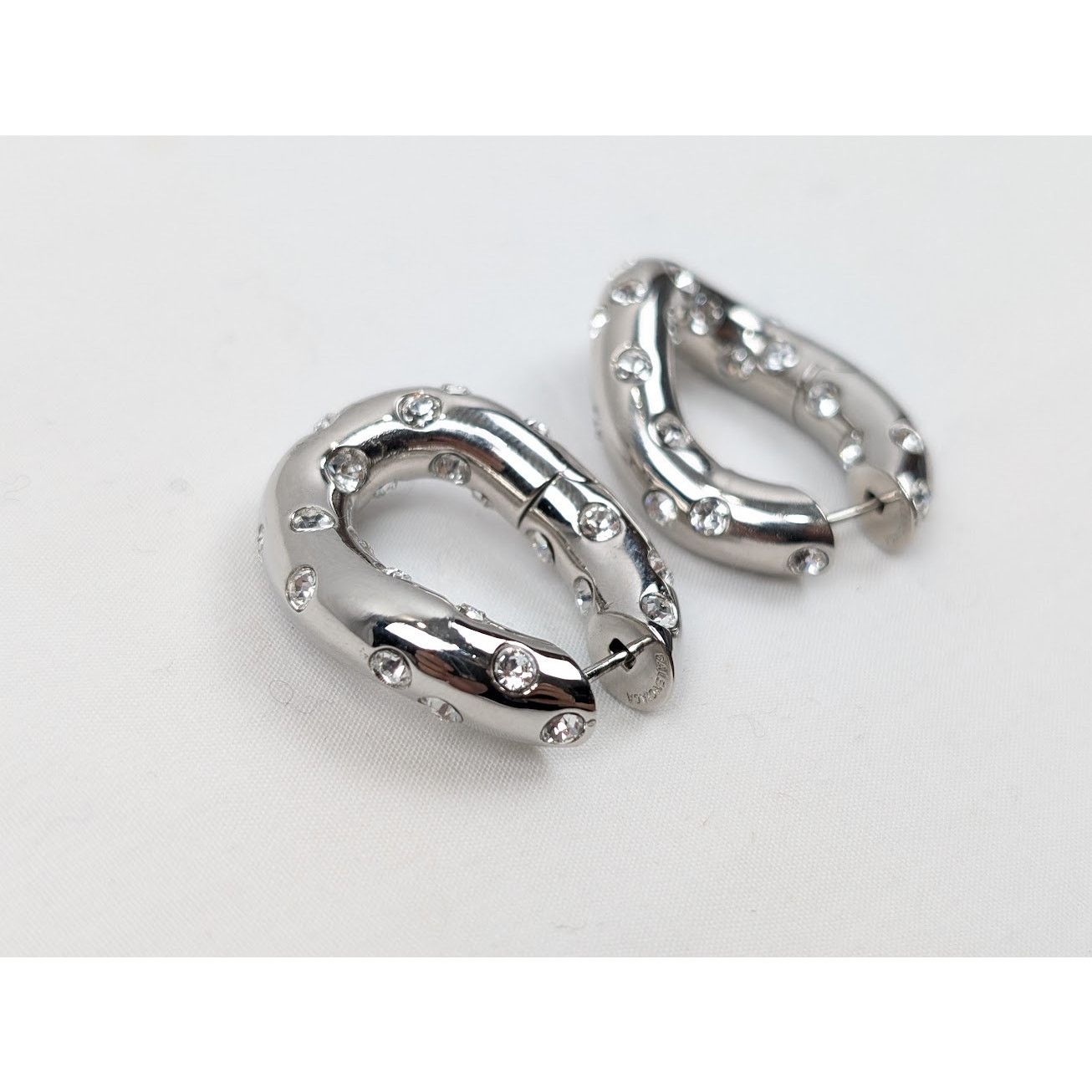 Balenciaga o1rshd1 Size: OS / Crystals Earrings in Silver Size ONE SIZE - 4 Thumbnail