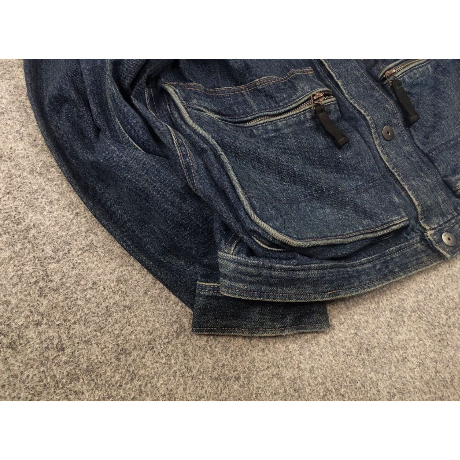 G-Star G-Star RAW Utility Coach Dakota Cargo Pocket Baggy Denim Blue Vintage Jacket Mens L Blue Denim Cargo Pockets Vintage Style Stars 90s Theme Jacket Size US L / EU 52-54 / 3 - 6 Thumbnail