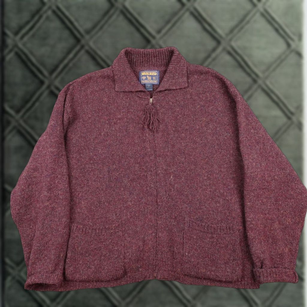 Vintage Woolrich Sweater Womens L Burgundy Full Zip Cardigan Jacket USA Size L / US 10 / IT 46 - 1 Thumbnail