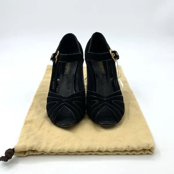 Louis Vuitton Louis Vuitton Black Leather High Heeled Sandals -2508 Size US 6 / IT 36 - 6 Thumbnail