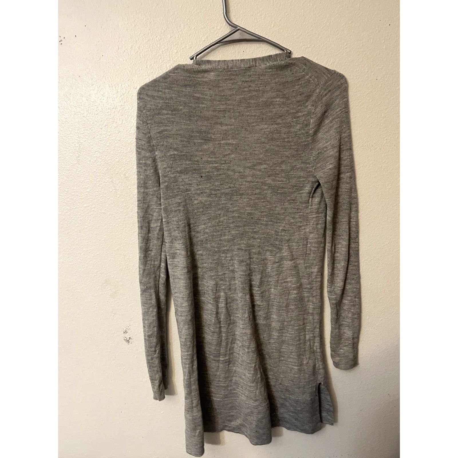 Loft LOFT Women's Cardigan Sweater Small Gray Open Button Long Sleeve Casual Workwear 100% Cotton Regular Breathable Lightweight Size S / US 4 / IT 40 - 3 Thumbnail