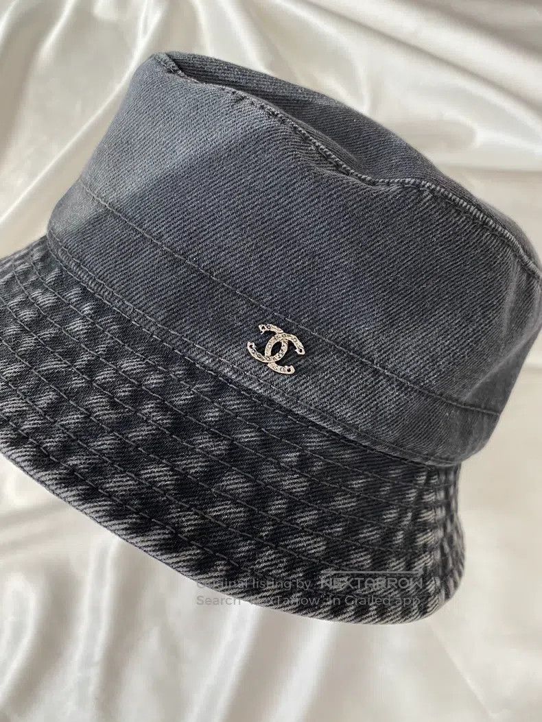 Chanel Chanel SizeL Black denim denim fisherman's hat Size ONE SIZE - 2 Thumbnail