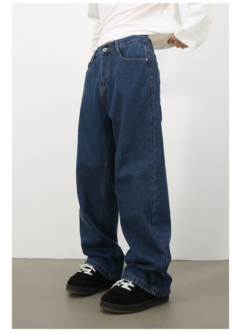 Japanese Brand × Jean Vintage elastic waist American loose wide leg straight jeans Size US 32 / EU 48 - 4 Thumbnail