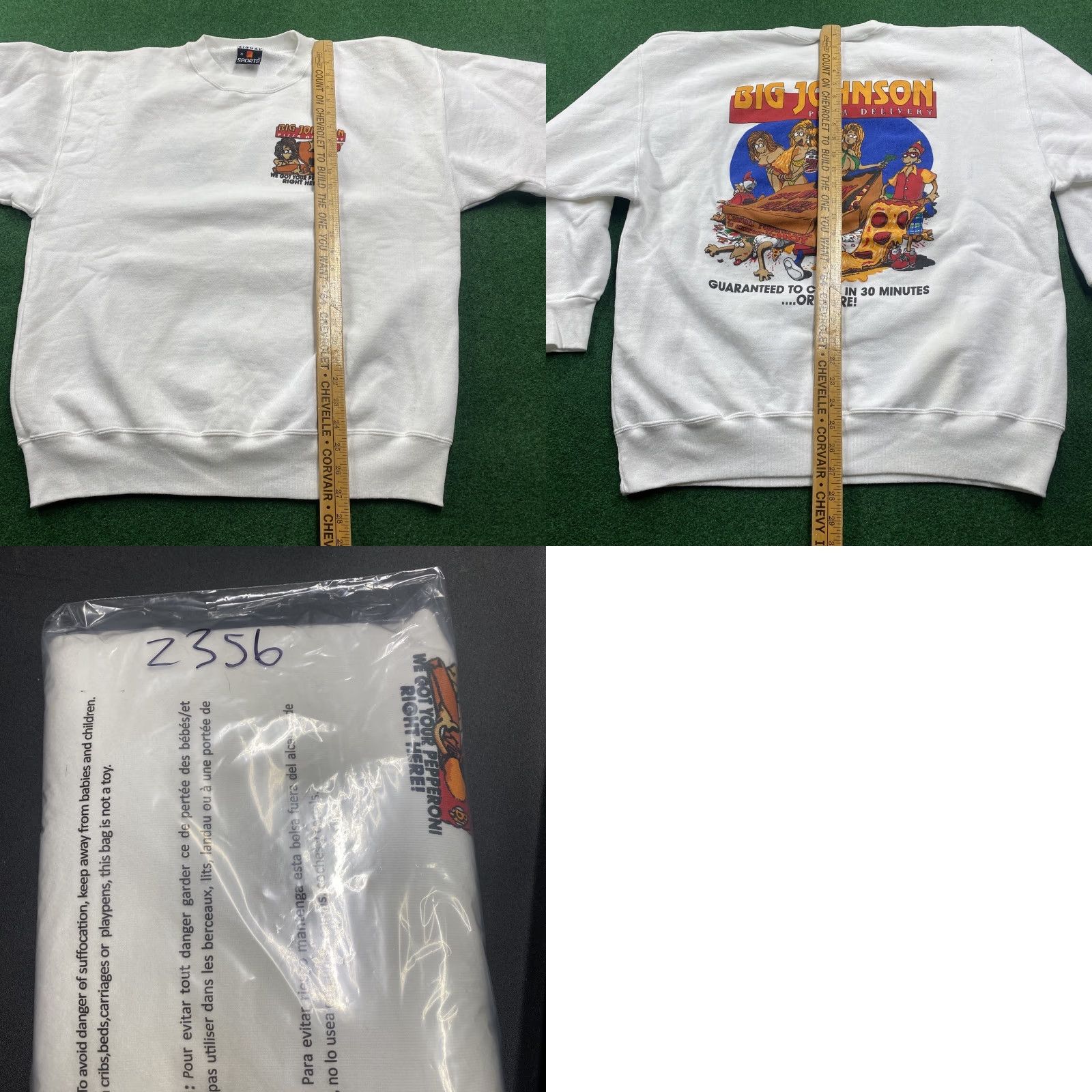 Vintage VINTAGE Unbranded Sweatshirt Mens XL White 90S USA MADE 1993 Big Johnson Logo Graphic Print Pullover Crew Neck Long Sleeve Cotton Microfiber Size US XL / EU 56 / 4 - 8 Thumbnail