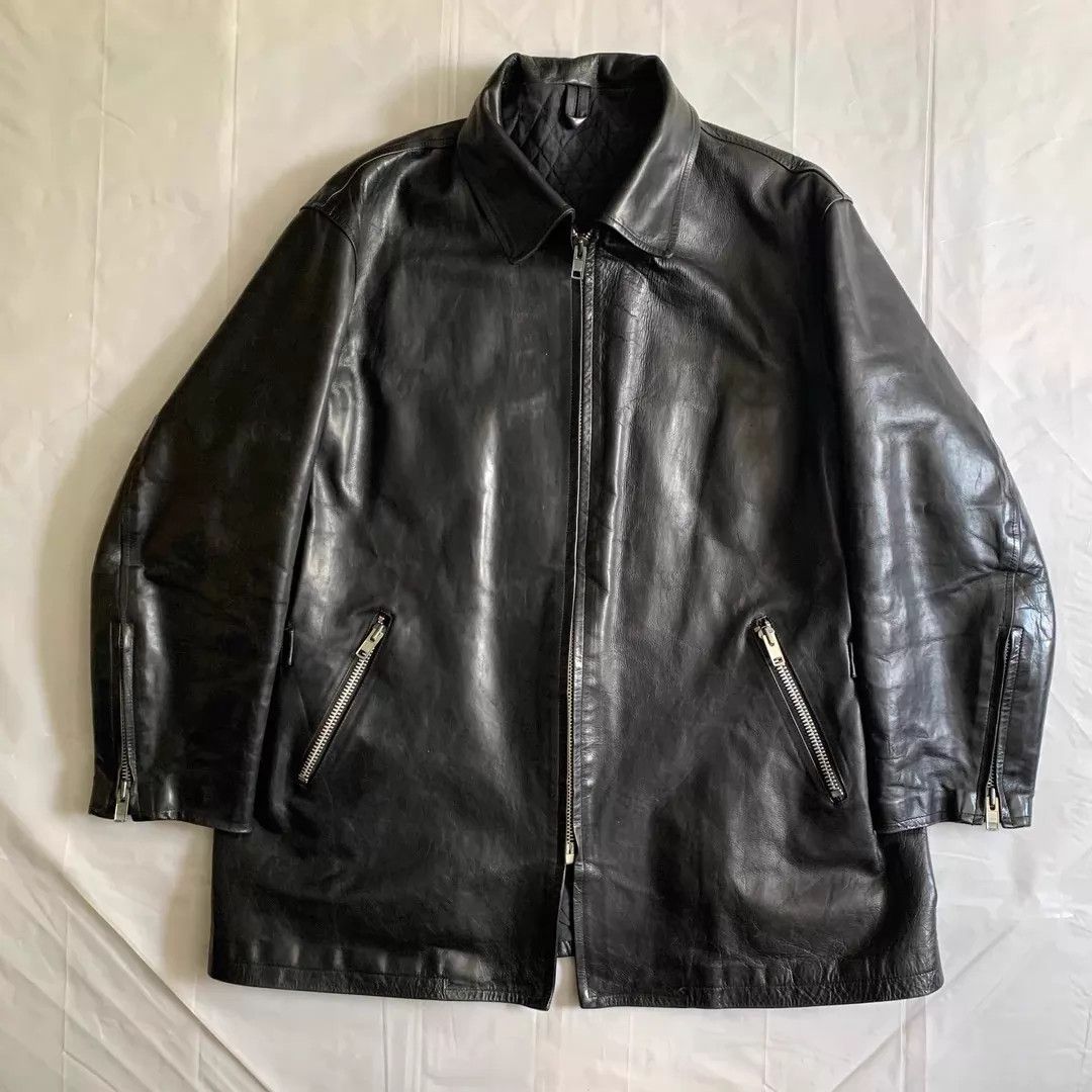 Yohji Yamamoto YohjiYamamoto 1995AW Leather Zip Jacket M 9.5/10 Size US M / EU 48-50 / 2 - 1 Thumbnail