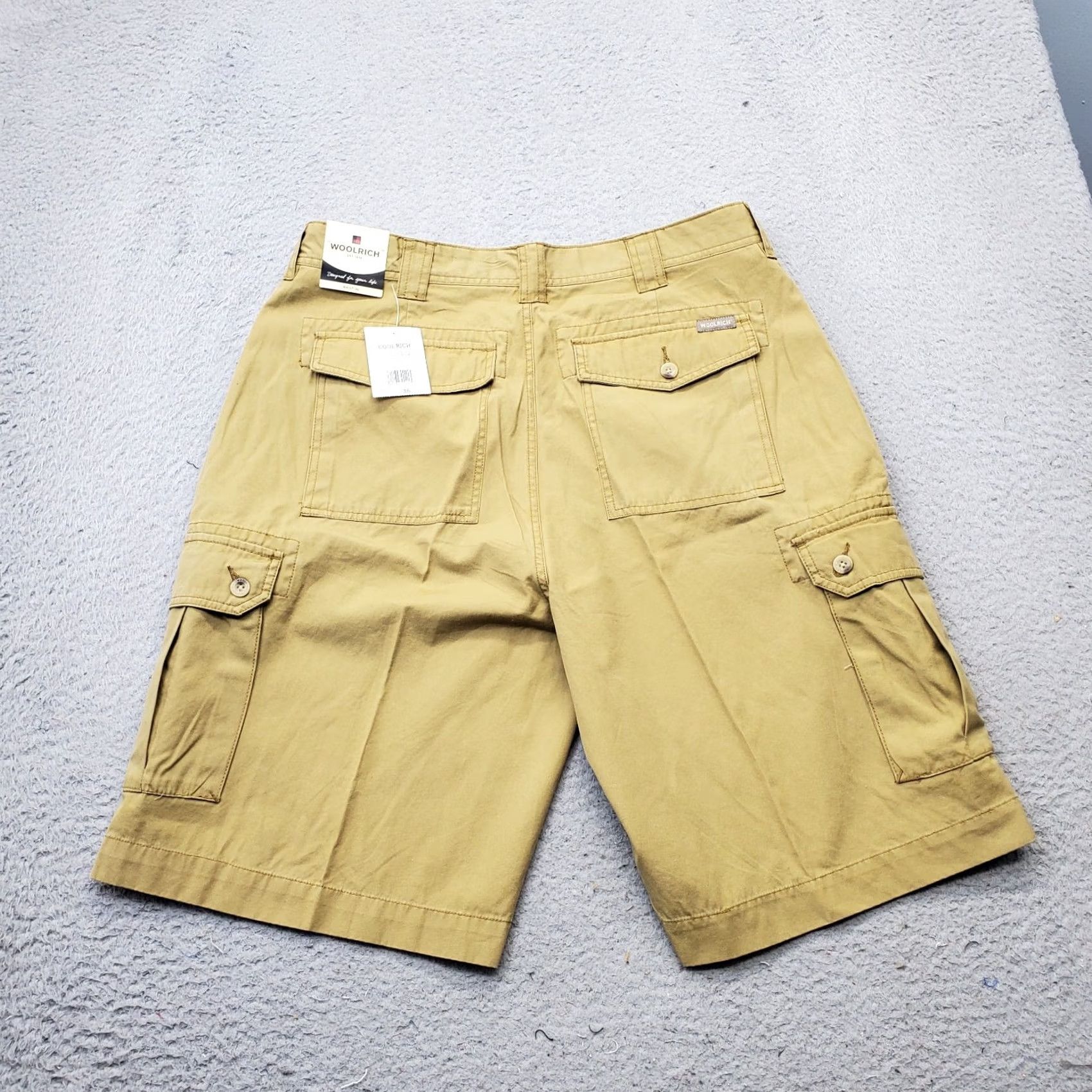Vintage Woolrich Cargo Shorts Mens 36 Tan Cotton Regular Fit Utility Pockets Flat Front Size US 36 / EU 52 - 2 Thumbnail