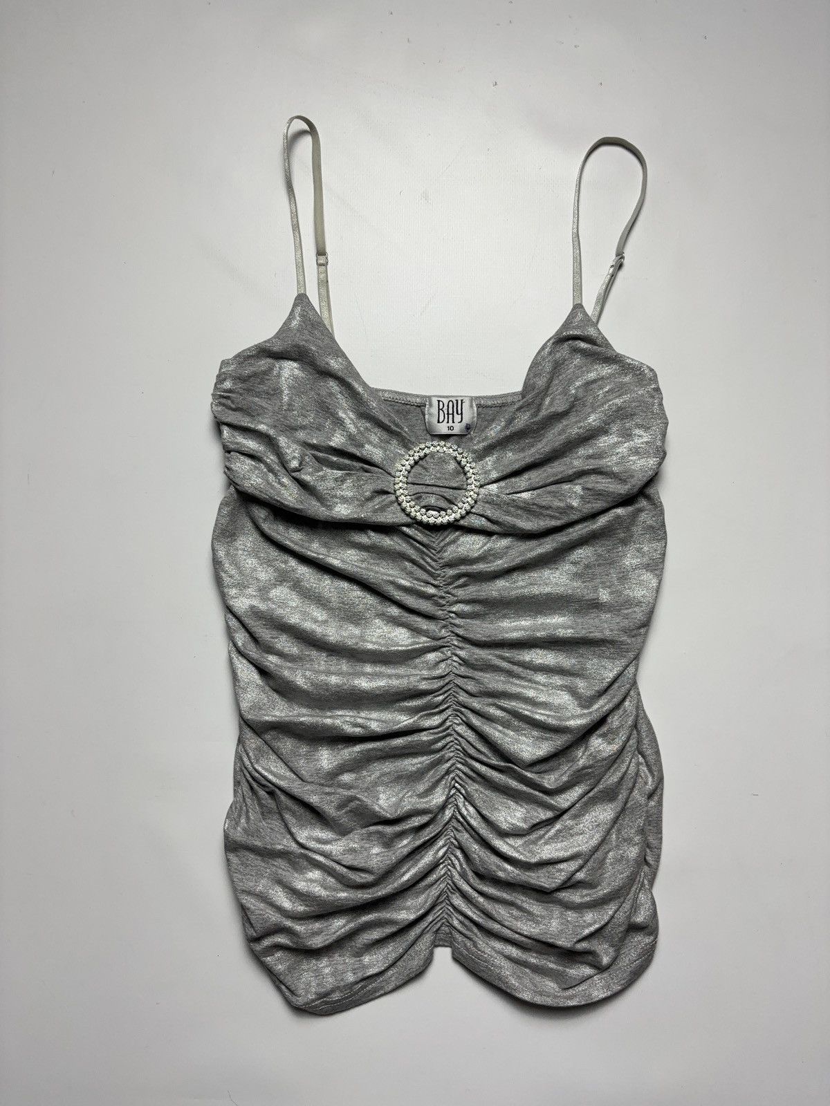 Vintage Glamour sexy silver tank top coquette style Size XS / US 0-2 / IT 36-38 - 7 Thumbnail