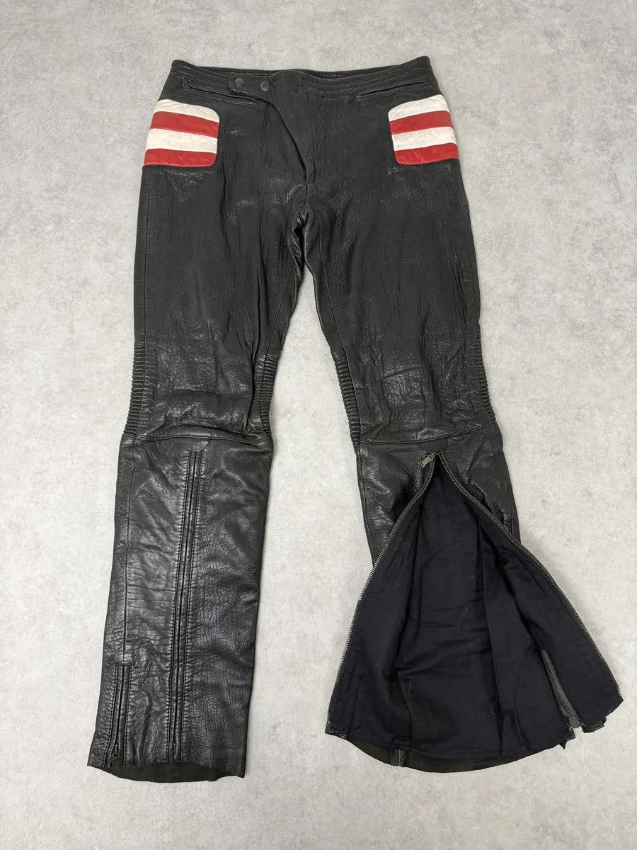 Roberto Cavalli 2000s Roberto Cavalli Biker Grain Black Leather Pants Size US 30 / EU 46 - 12 Thumbnail
