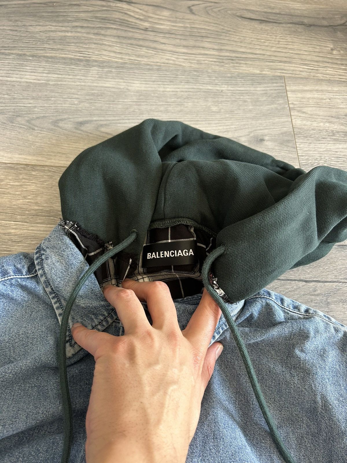 Balenciaga Layered Denim and Flannel Shirt w/ Removable Denim Vest Size US M / EU 48-50 / 2 - 13 Thumbnail