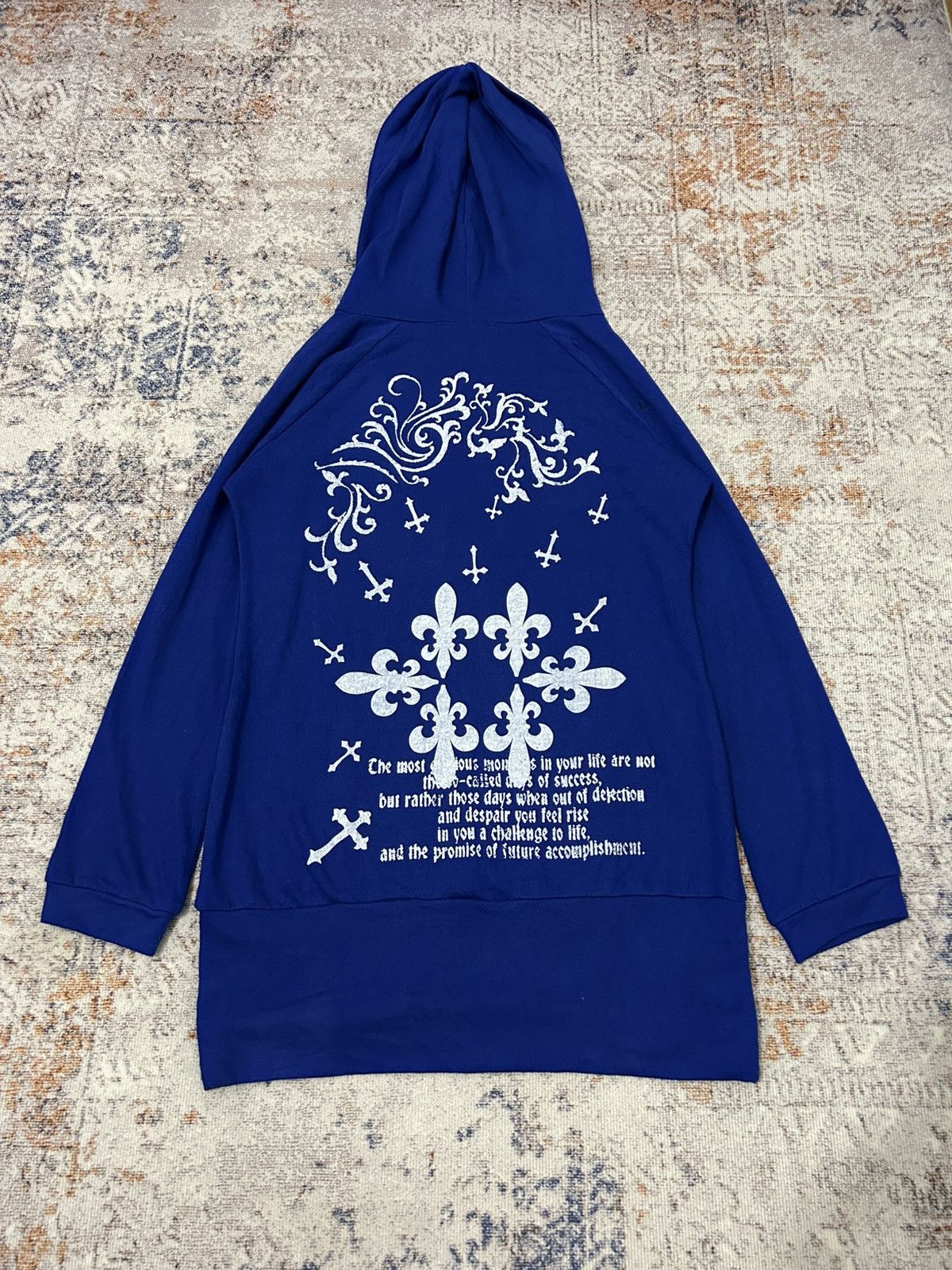 If Six Was Nine × Japanese Brand × Le Grande Bleu (L.G.B.) Lazy Daisy Croos Poem Hoodie Size US M / EU 48-50 / 2 - 3 Thumbnail