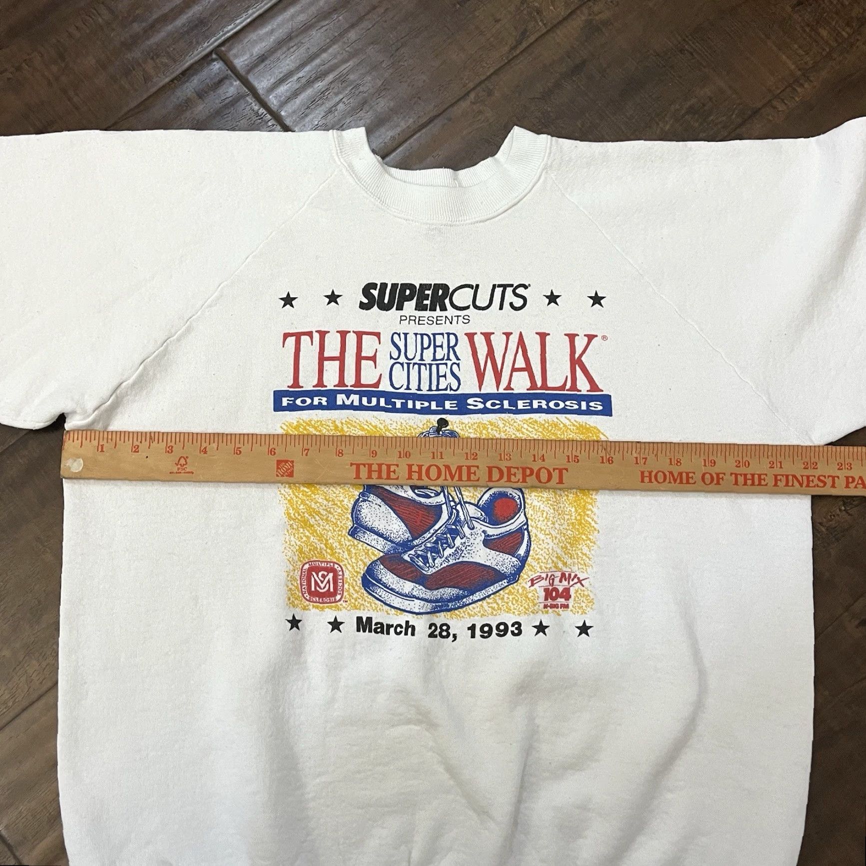 Fruit Of The Loom VINTAGE Fruit of the Loom MS Walk 1993 Sweatshirt XL White Unisex Adults Pullover Multiple Sclerosis Awareness Size US XL / EU 56 / 4 - 4 Thumbnail