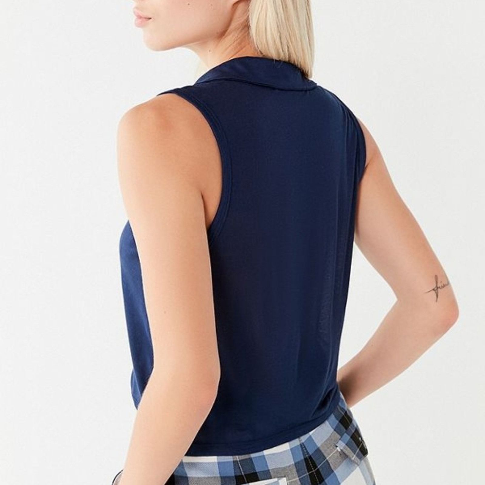 Urban Outfitters Urban Outfitters Navy Collar Tank Top Size S / US 4 / IT 40 - 10 Thumbnail