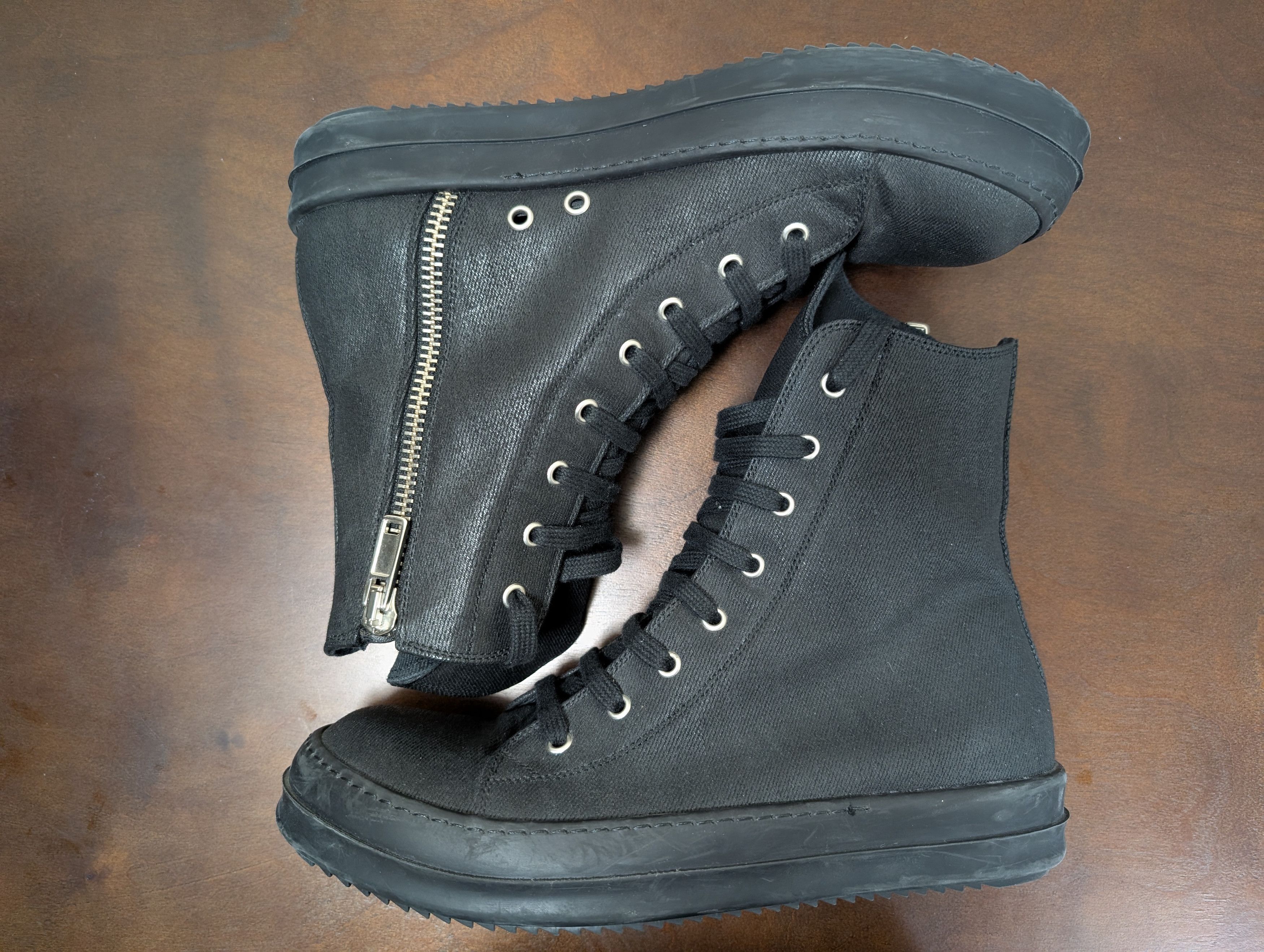 Rick Owens Drkshdw Rick Owens DRKSHDW Black Coated Sneakers Size US 9 / EU 42 - 6 Thumbnail