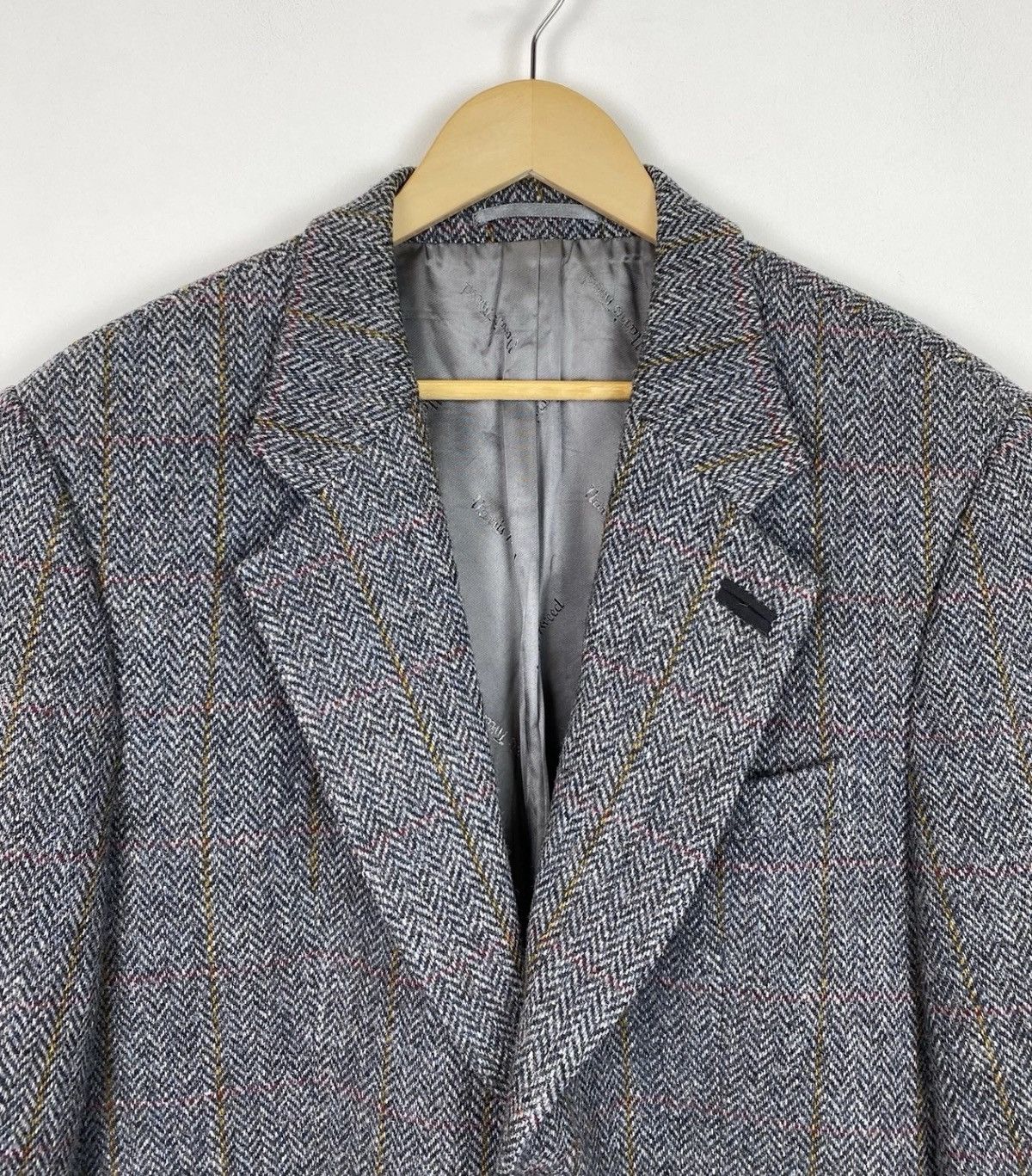 Harris Tweed Harris Tweed Walbusch 2 Buttons Blazer Jacket Grey Wool Size 52R - 2 Thumbnail