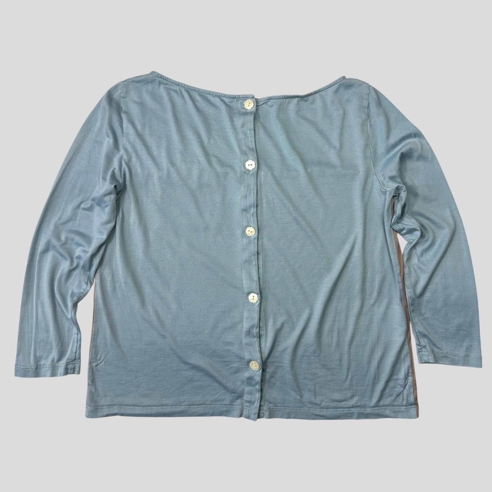 Prada Prada 2015 Two-tone Buttoned Dixie Blouse Top - M Size M / US 6-8 / IT 42-44 - 2 Thumbnail