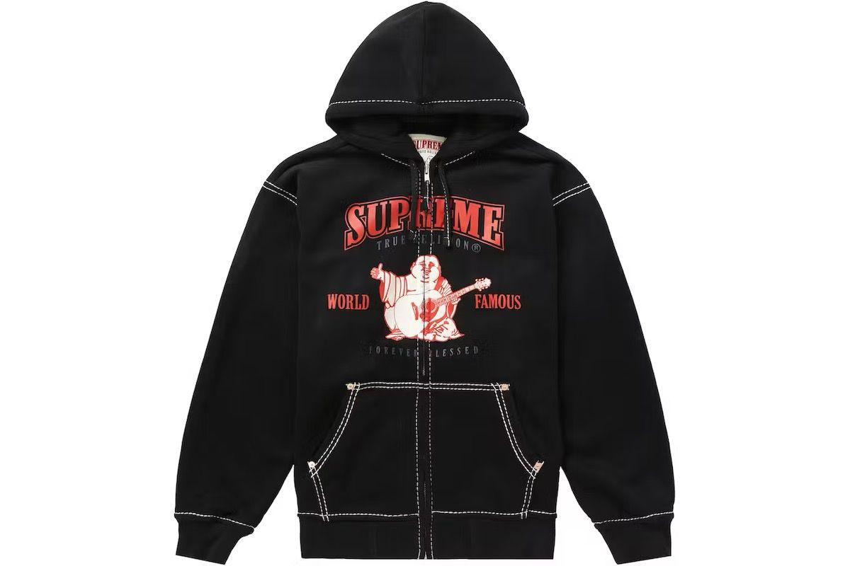 Pre-owned Supreme X True Religion Zip Up Hoodie Black Size L