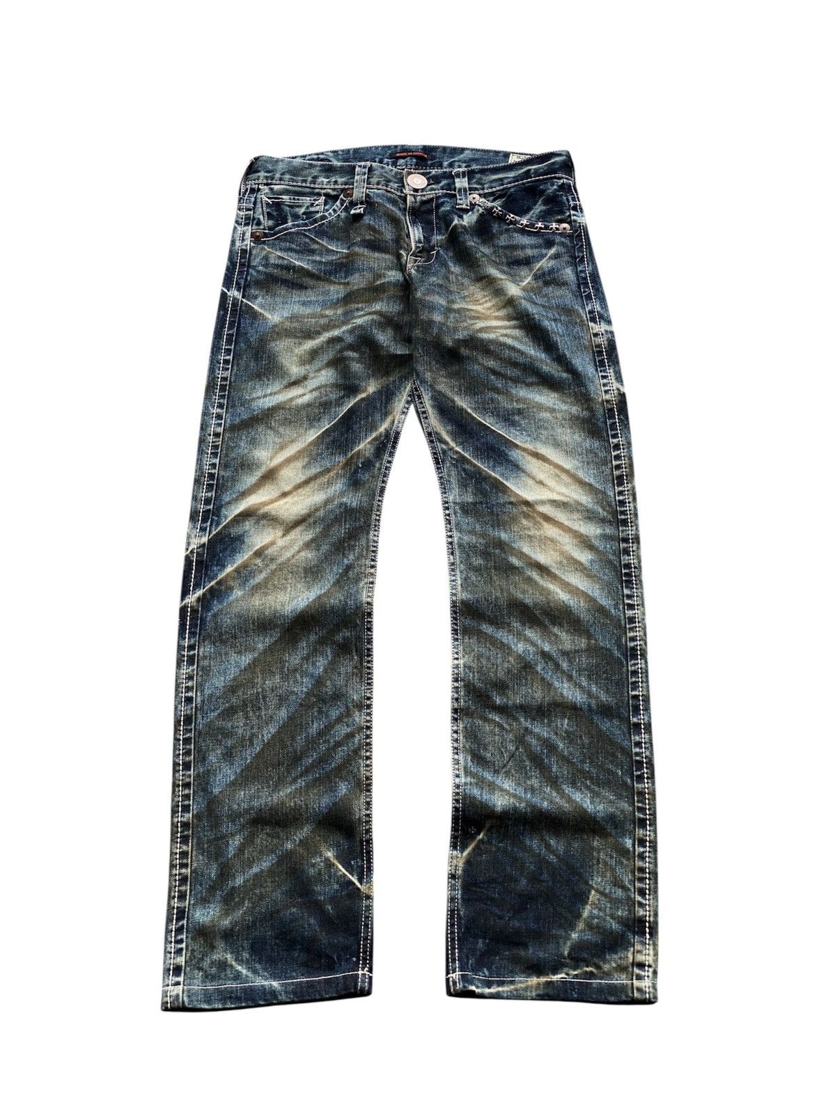 Tornado Mart WHISKER WAXED STUDDED BLUEWAY JEANS MAKER MADE IN NIPPON Size US 34 / EU 50 - 1 Thumbnail