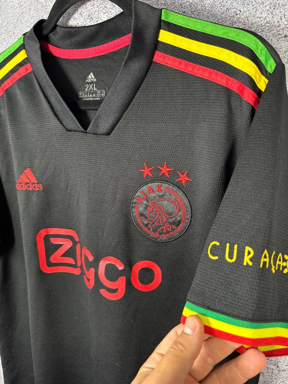 Vintage MARLEY Vintage AJAX 2021/22 Third Fan Soccer Jersey Size US XXL / EU 58 / 5 - 7 Thumbnail