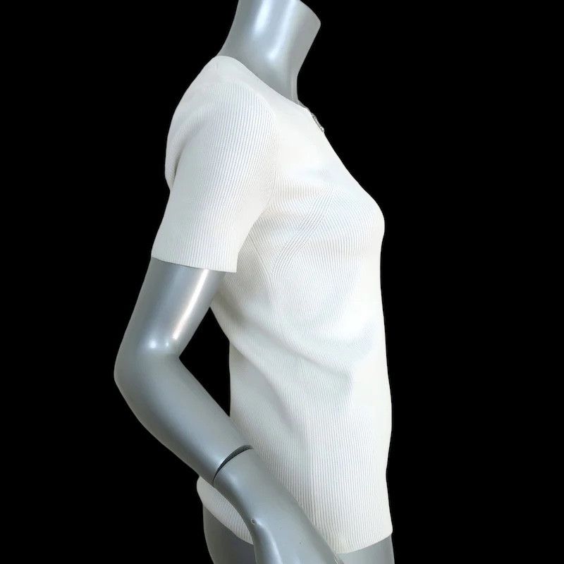 Helmut Lang RIBBED KNIT BODYFIT ZIPPERNECK S/S Size XS / US 0-2 / IT 36-38 - 3 Thumbnail