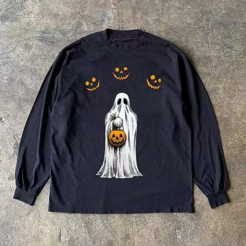 Vintage Black washed retro Halloween ghost print t-shirt Size US M / EU 48-50 / 2 - 1 Thumbnail