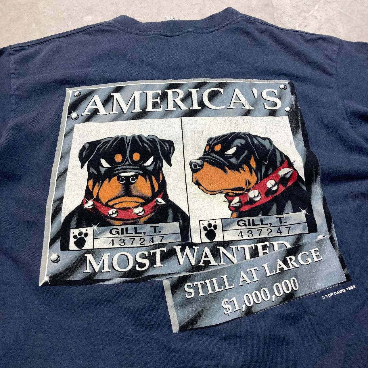 Rap Tees Vintage Top Dawg America's Most Wanted Jail Rottweiler Dog Size US L / EU 52-54 / 3 - 10 Thumbnail